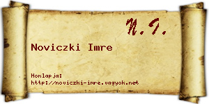 Noviczki Imre névjegykártya